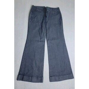 Loft Trouser Flare Jeans Womens 8P Petite 31x28 Dark Blue Low Rise Stretch Boho